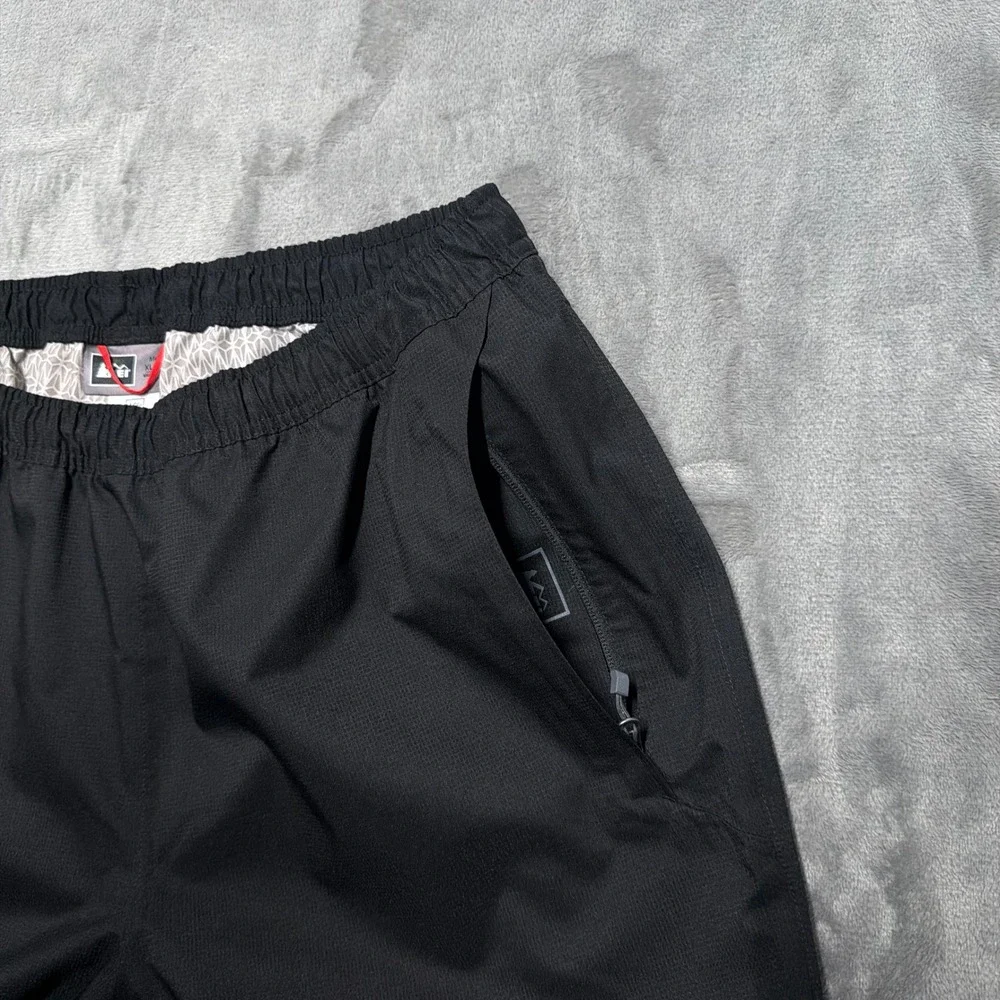 REI‎ E1 Elements Rain Pants Mens XL 30L Black Waterproof Hiking Outdoor Trail
